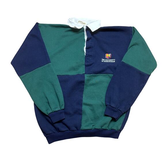 Vintage University of Birmingham Colorblock Rugby Pullover Men's Medium